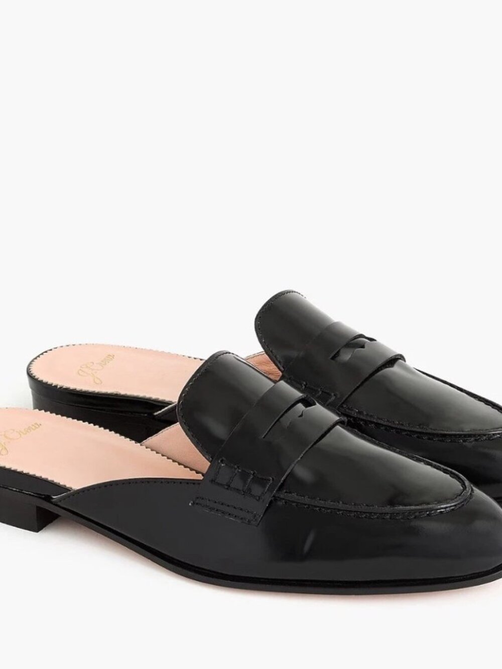 J.Crew Black Leather Loafer Mule Slides Size 7.5 Classic Minimal Chic